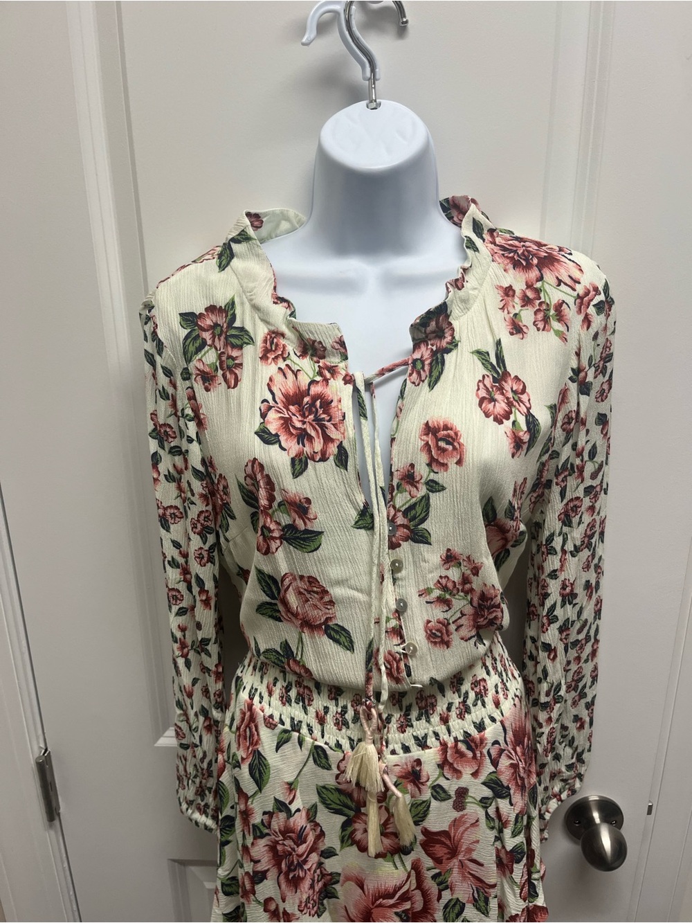Farm Rio Anabela Floral Smocked Dress M Cottagecore - Picture 3 of 12